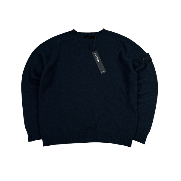 Stone Island 2026 Navy 100% Cashmere Ghost Crewneck Jumper - Large