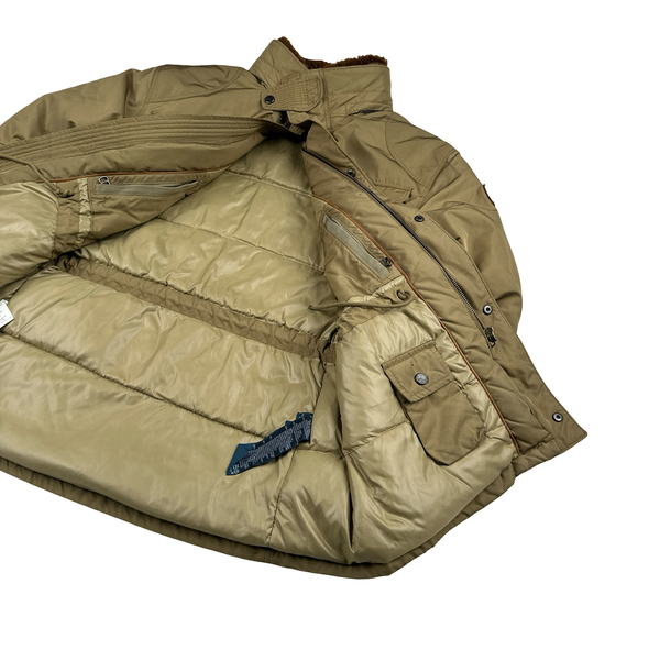 Ralph Lauren Tan Quilted Cargo Zipped Jacket - Large