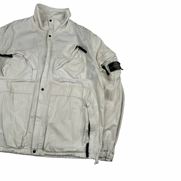 Stone Island 1998 Vintage Cotton Multi Pocket Green Edge Jacket - XL