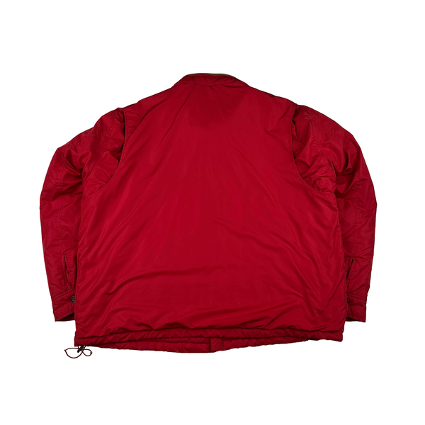 Ralph Lauren Red Cotton Lined Padded High Neck Jacket - XXL