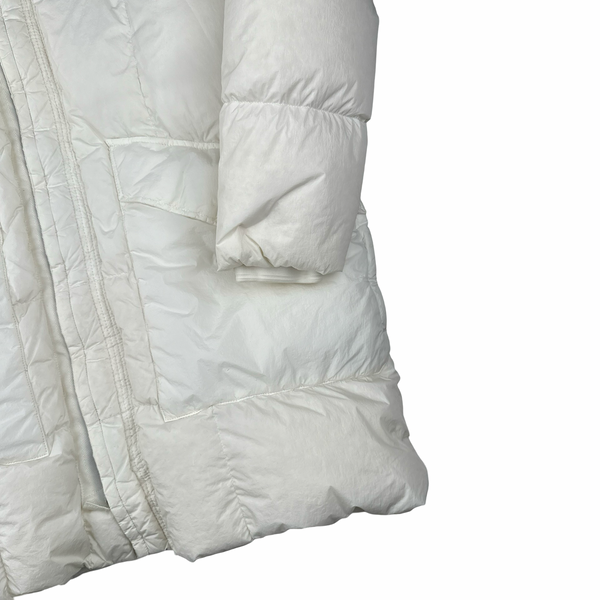 Stone Island 2018 White Long Down Filled Parka Jacket - Large