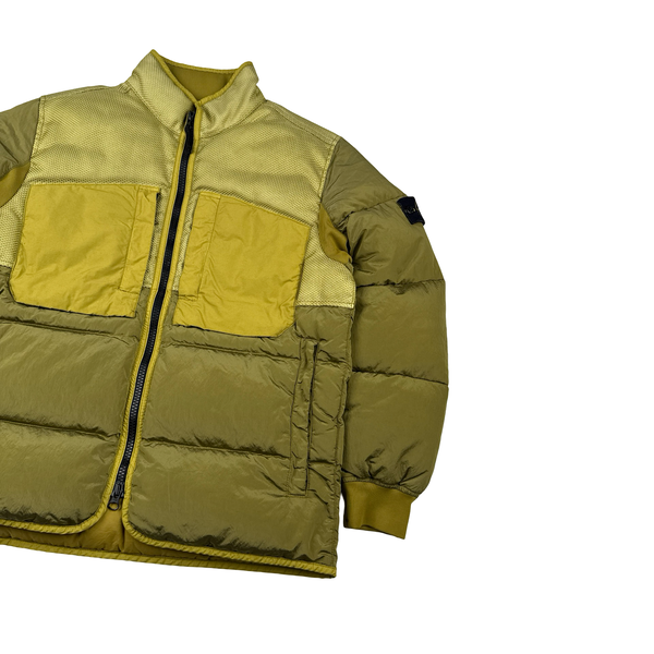 Stone Island 2021 Yellow Panama 6/3 HT Nylon Mix Fabrics Down- TC Puffer - Medium