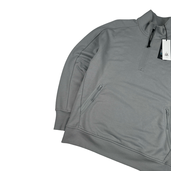 CP Company Cotton Half Zip Grey Lens View Jumper - XL