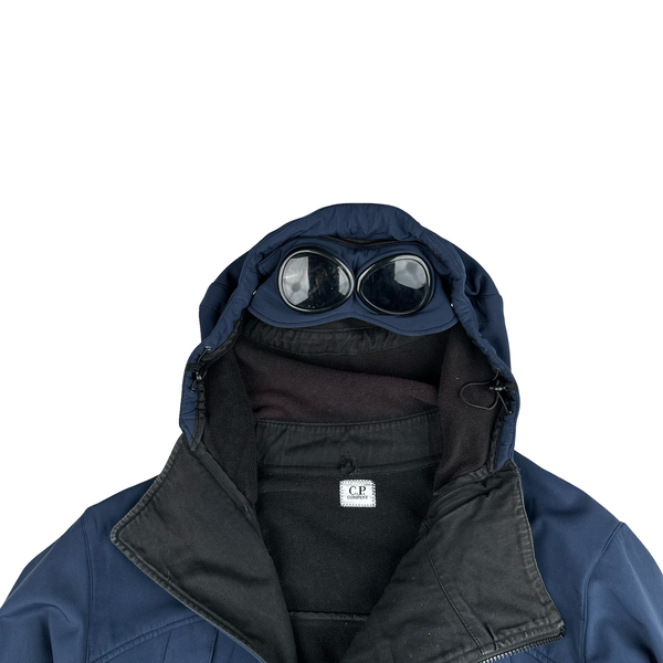 CP Company Navy Soft Shell Goggle Asymmetric Zip Jacket - Medium