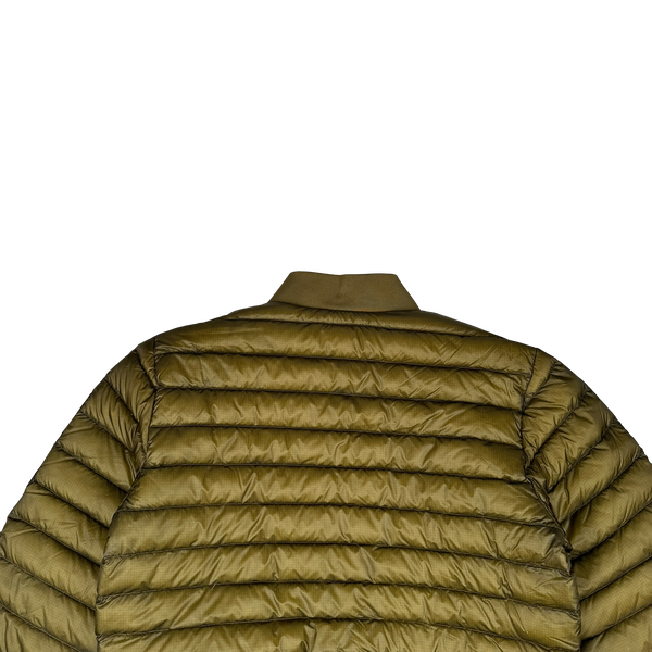 CP Company Khaki DD Shell Collar Puffer Bomber Jacket - Small