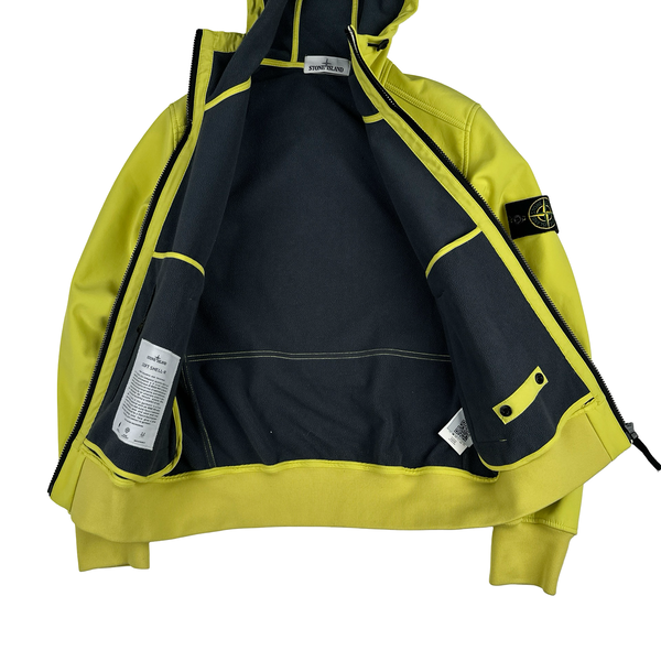 Stone Island Neon Yellow Fleece Lined Soft Shell Jacket - Medium