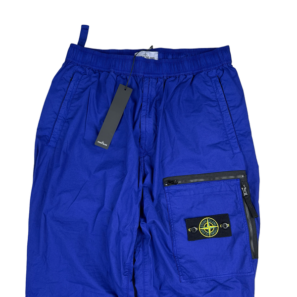 Stone Island 2022 Electric Blue Cotton Cargo Trousers - 32"