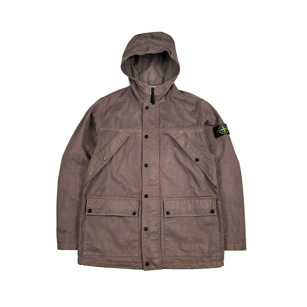 Stone Island 2012 Mauve Thick Cotton Blend Multi Pocket Overshirt Jacket - Large