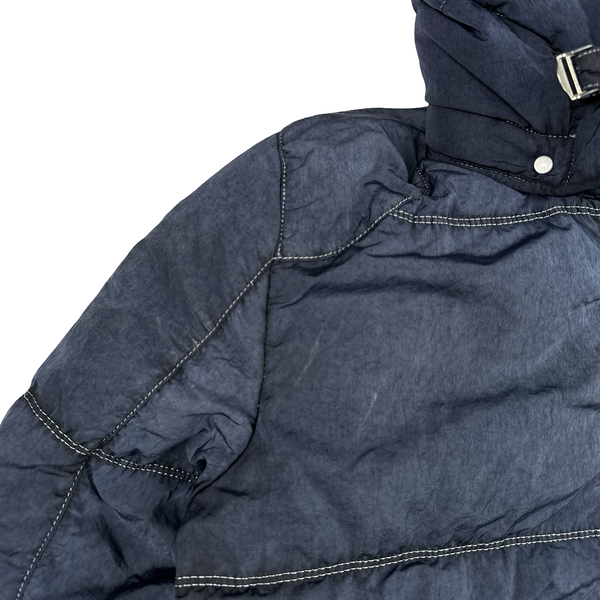 CP Company Blue Down Filled Frosted Nylon Puffer Jacket - Medium