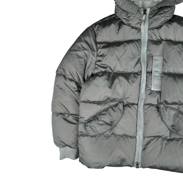 Stone Island 2022 Grey Nylon Metal Econyl Down Puffer Jacket - Medium