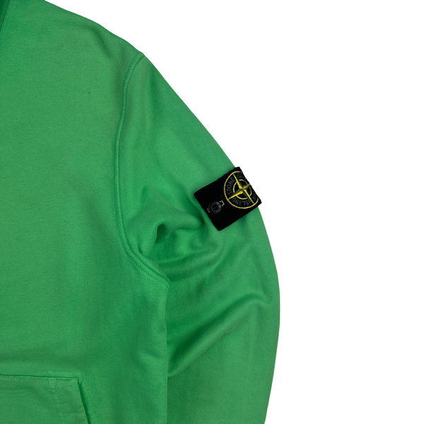 Stone Island 2022 Green Cotton Zipped Hoodie - Medium