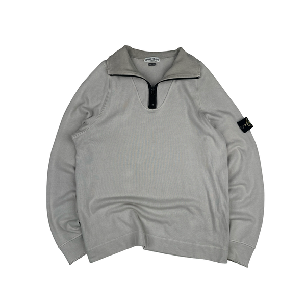 Stone Island 2004 Light Grey Cotton Vintage Pullover Jumper - XL