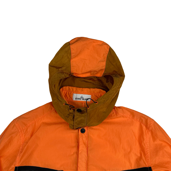 Stone Island 2015 Orange Nylon Metal Hooded Overshirt - Large