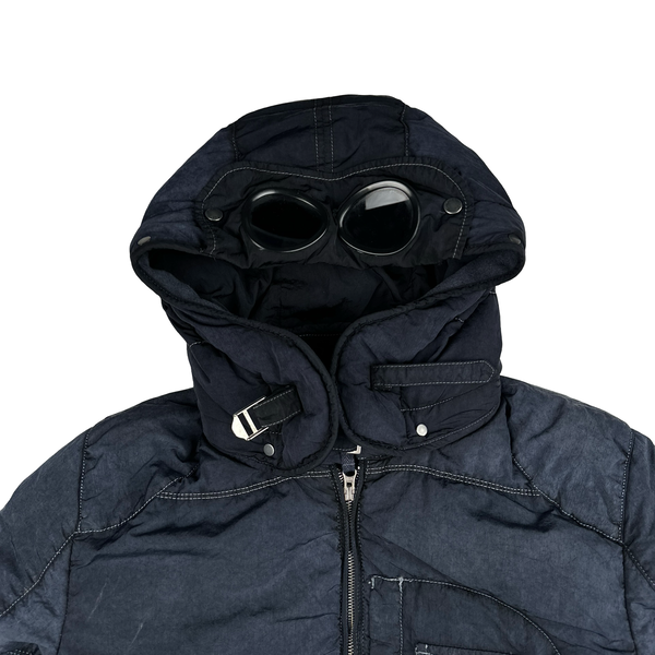 CP Company Blue Down Filled Frosted Nylon Puffer Jacket - Medium