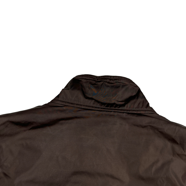 Gucci Brown Striped Collar Zipped Bomber Jacket - XL