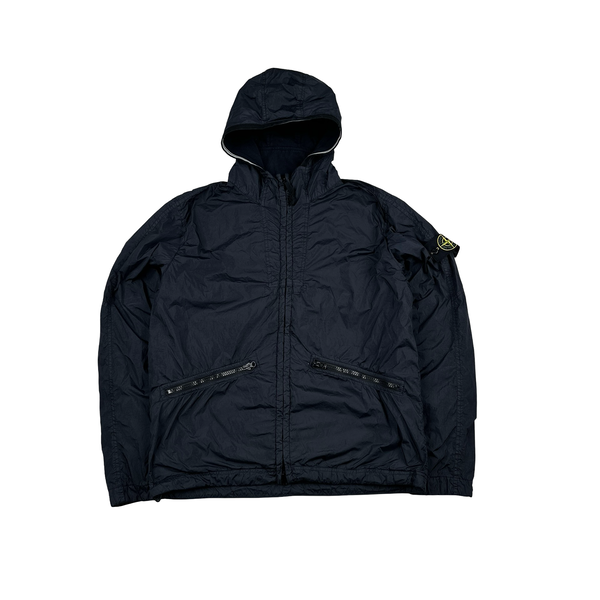 Stone Island Navy Garment Dyed Crinkle Reps NY Jacket - Large