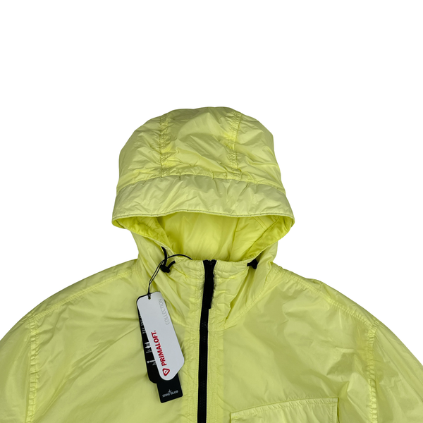 Stone Island 2022 Neon Yellow Crinkle Primaloft Lined Jacket - XL