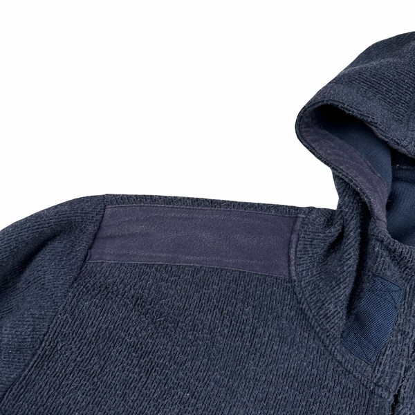 Stone Island 2003 Navy Chest Pockets Zipped Knitted Jumper - XL