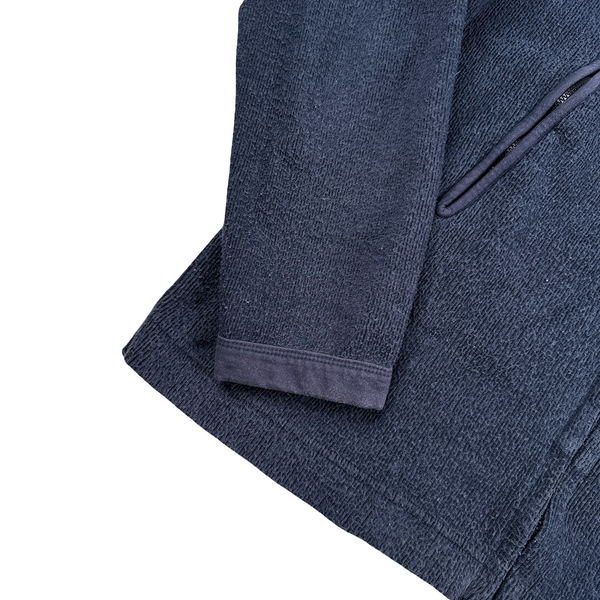 Stone Island 2003 Navy Chest Pockets Zipped Knitted Jumper - XL
