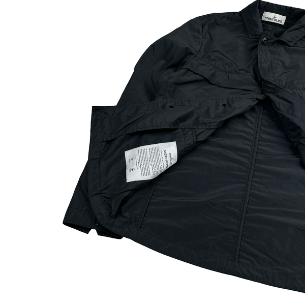 Stone Island 2019 Black Micro Reps Button Up Jacket- Medium