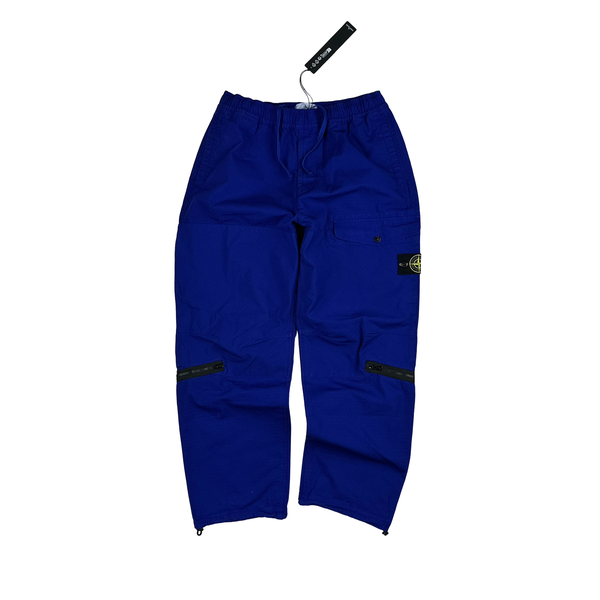 Stone Island 2023 Blue Ripstop LO Cotton Cargos - 33" & 38"