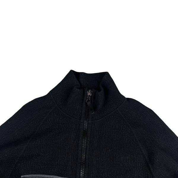 Stone Island 2003 Black Chest Pockets Zipped Knitted Jumper - XL