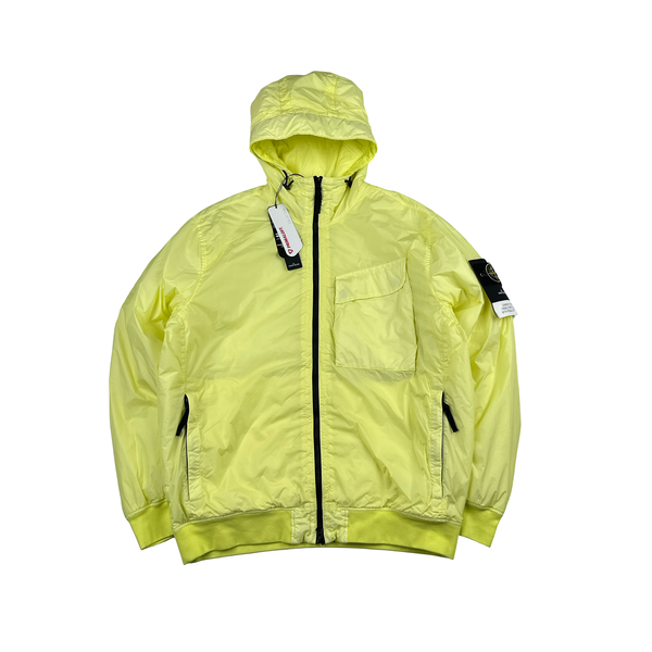 Stone Island 2022 Neon Yellow Crinkle Primaloft Lined Jacket - XL
