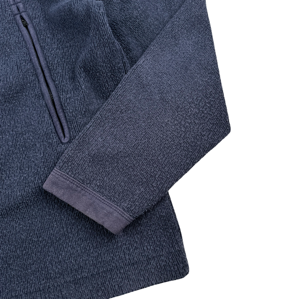 Stone Island 2003 Navy Chest Pockets Zipped Knitted Jumper - XL
