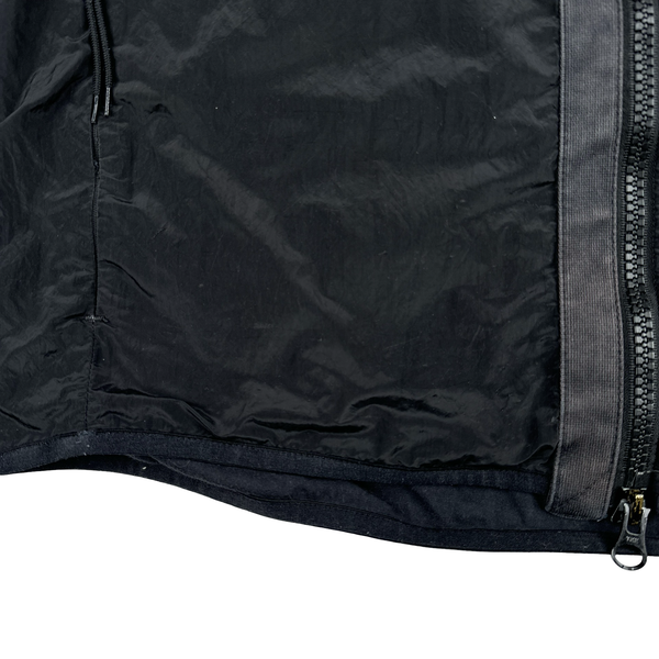 Stone Island Black Shimmer Nylon Metal Cotton Lined Overshirt - Medium