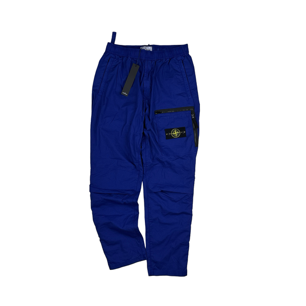 Stone Island 2022 Electric Blue Cotton Cargo Trousers - 32"