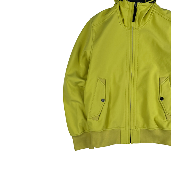 Stone Island Neon Yellow Fleece Lined Soft Shell Jacket - Medium