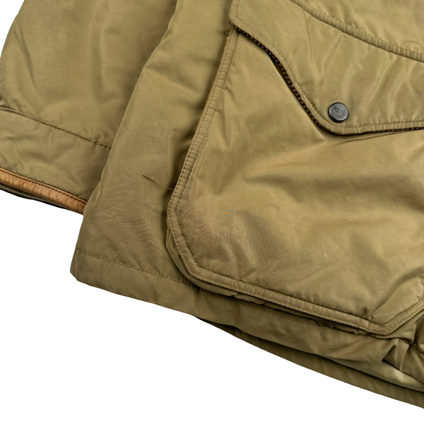Ralph Lauren Tan Quilted Cargo Zipped Jacket - Large
