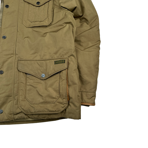 Ralph Lauren Tan Quilted Cargo Zipped Jacket - Large