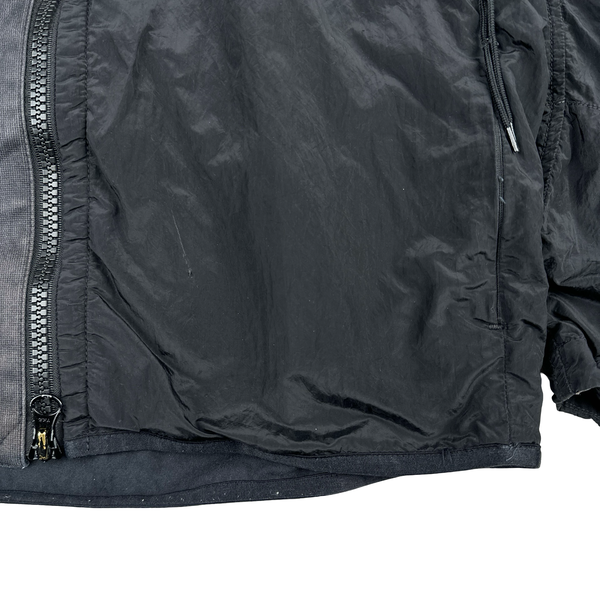 Stone Island Black Shimmer Nylon Metal Cotton Lined Overshirt - Medium