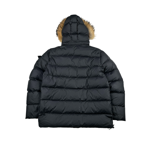 Pyrenex Black Fur Hood Down Puffer Jacket - XL