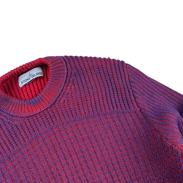 Stone Island 2015 Red/Purple Crewneck Knit Jumper - Medium