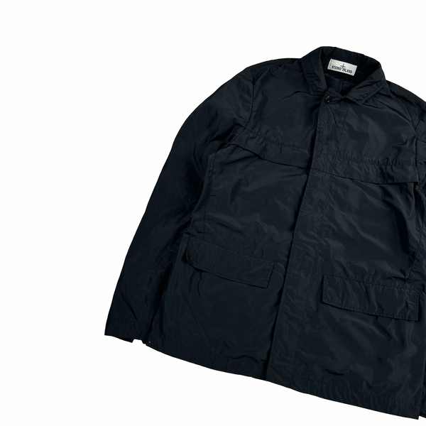 Stone Island 2019 Black Micro Reps Button Up Jacket- Medium
