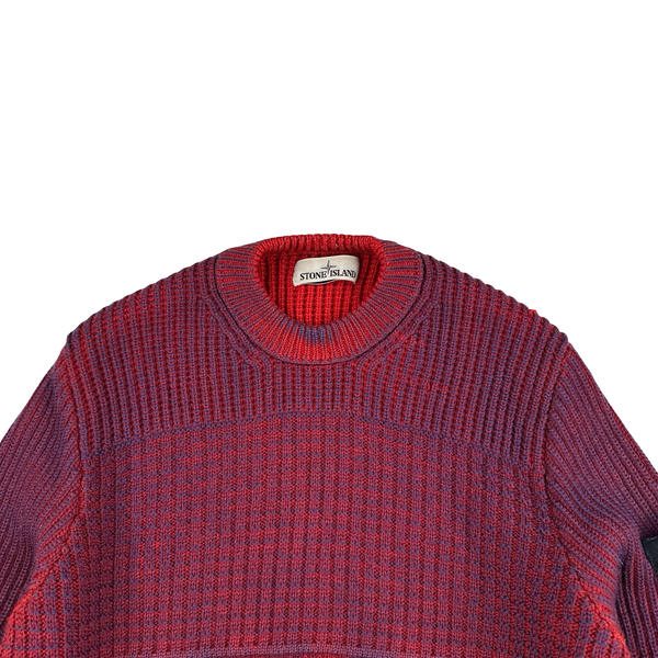 Stone Island 2015 Red/Purple Crewneck Knit Jumper - Medium