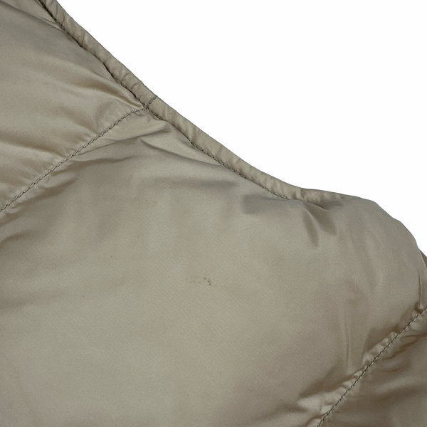 Prada Tan Red Tab Down Filled Puffer Gilet - Large