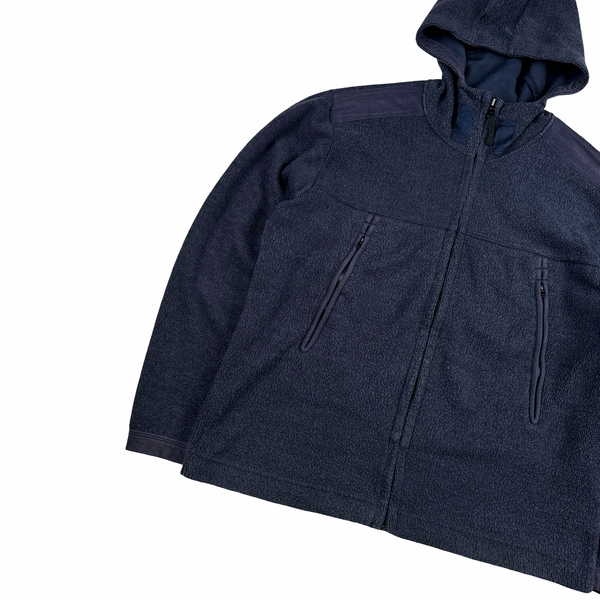 Stone Island 2003 Navy Chest Pockets Zipped Knitted Jumper - XL