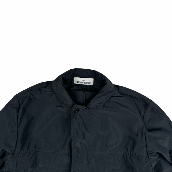Stone Island 2019 Black Micro Reps Button Up Jacket- Medium