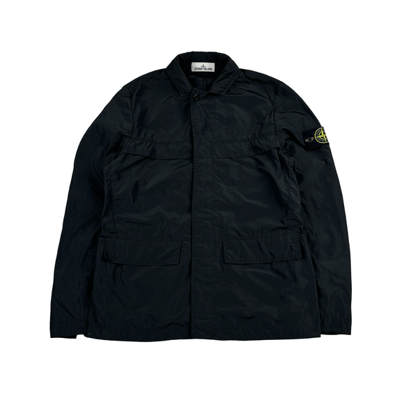 Stone Island 2019 Black Micro Reps Button Up Jacket- Medium