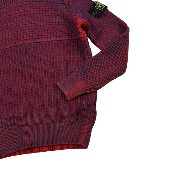 Stone Island 2015 Red/Purple Crewneck Knit Jumper - Medium