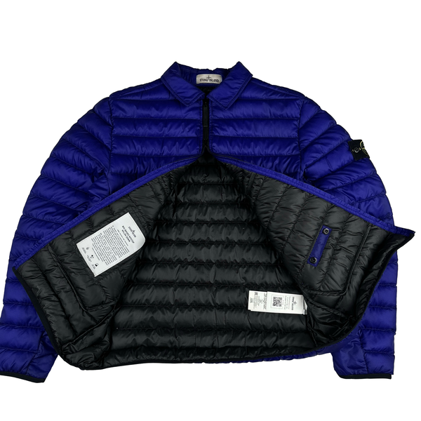 Stone Island 2022 Bio Based Ripstop Nylon Down Royal Blue Jacket - Large