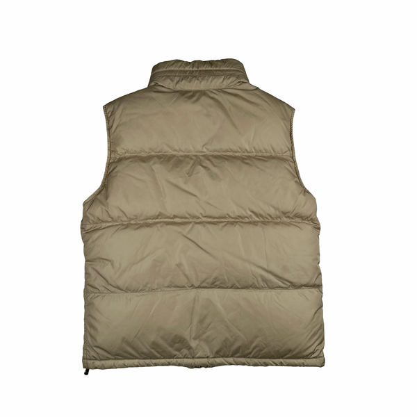 Prada Tan Red Tab Down Filled Puffer Gilet - Large
