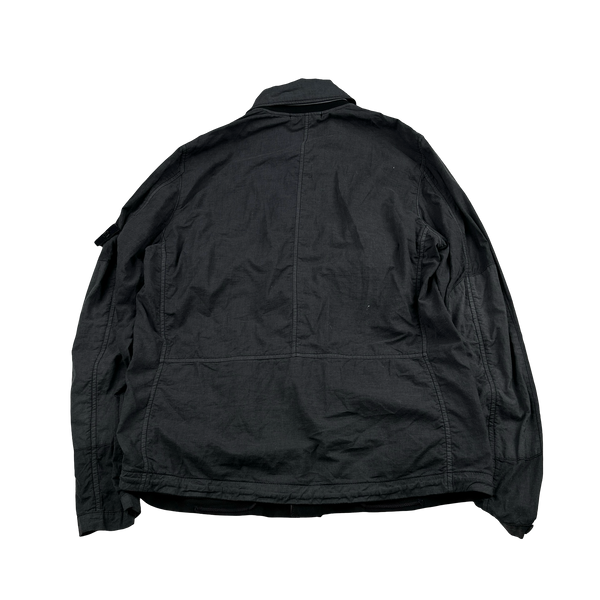 Stone Island 2007 Charcoal Raso Gommato Cotton Jacket - Large