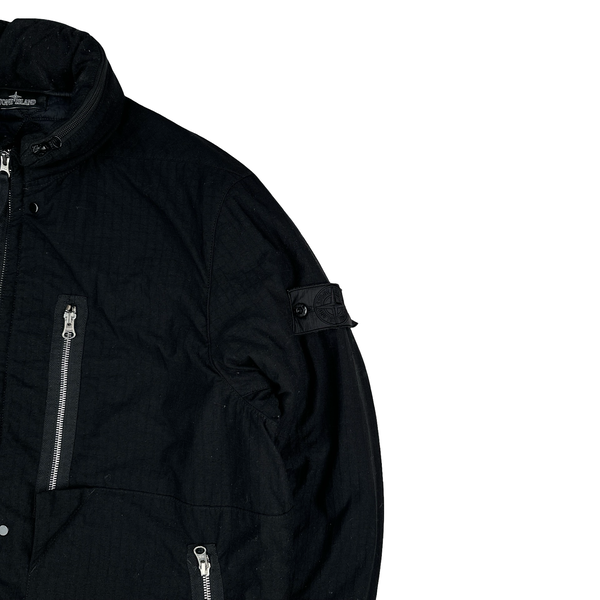 Stone Island 2019 Shadow Project Black Naslan Rip-Stop Quilted Jacket - Medium