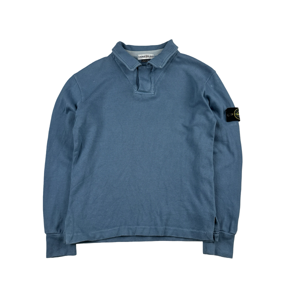 Stone Island 2001 Vintage Quarter Zipped Buttoned Pullover - Small