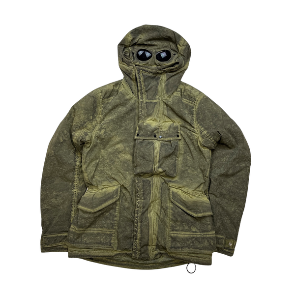 CP Company Khaki Nycra Recolour Goggle Jacket - Medium