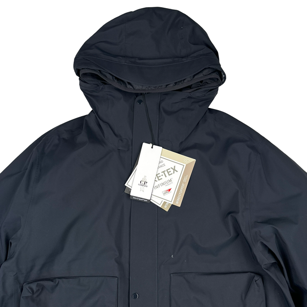 CP Company Navy Gore G-Type Ripstop Down Lined Long Jacket - XXL